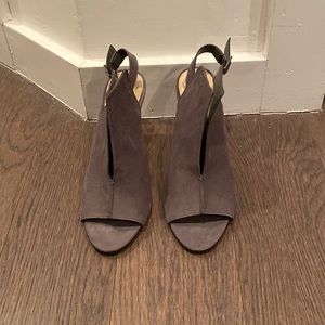 Vince camuto suede mule with slit